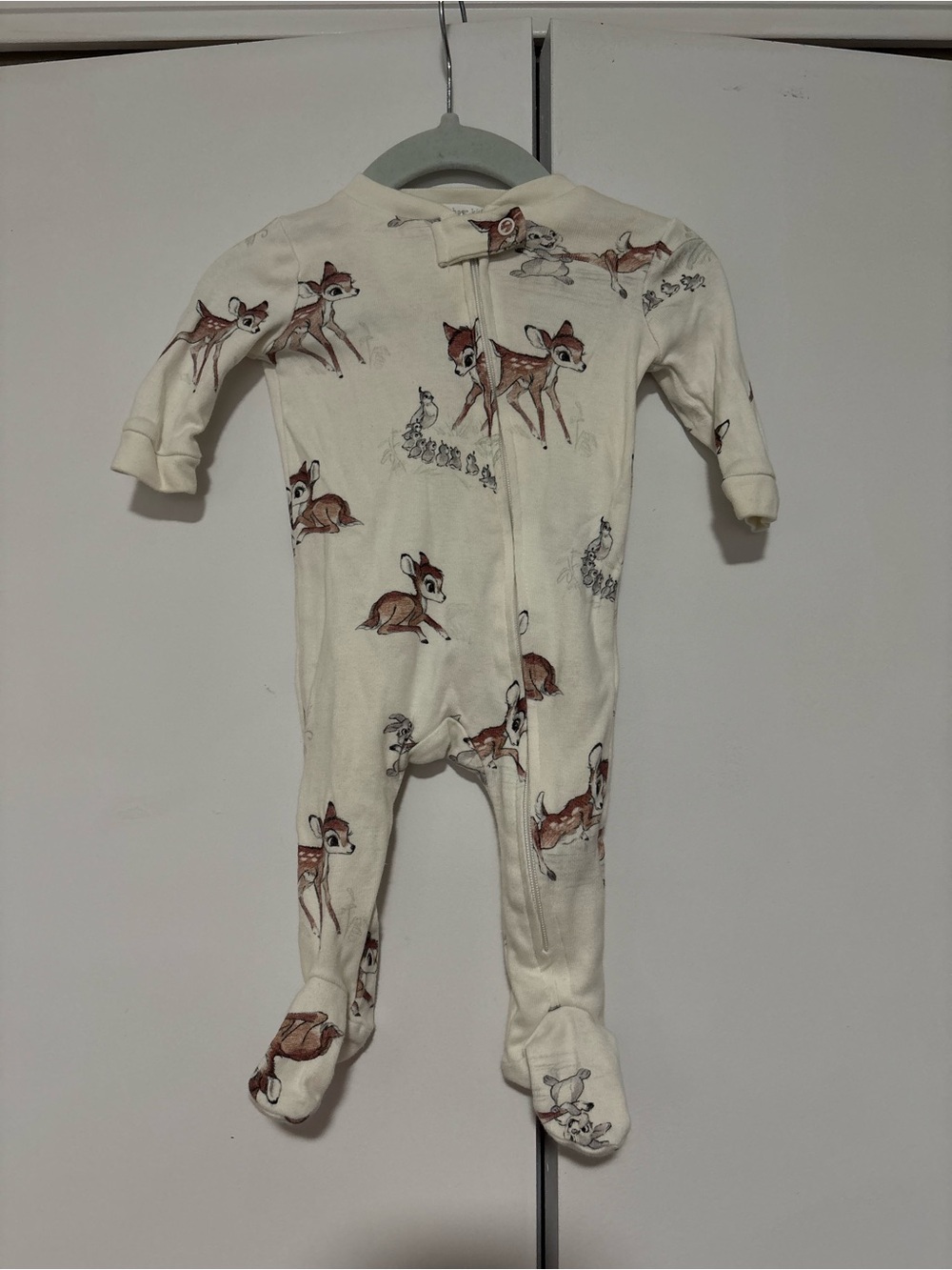 Pottery Barn Kids Disney Bambi Baby One-Piece Footed Pajamas 0-3 months